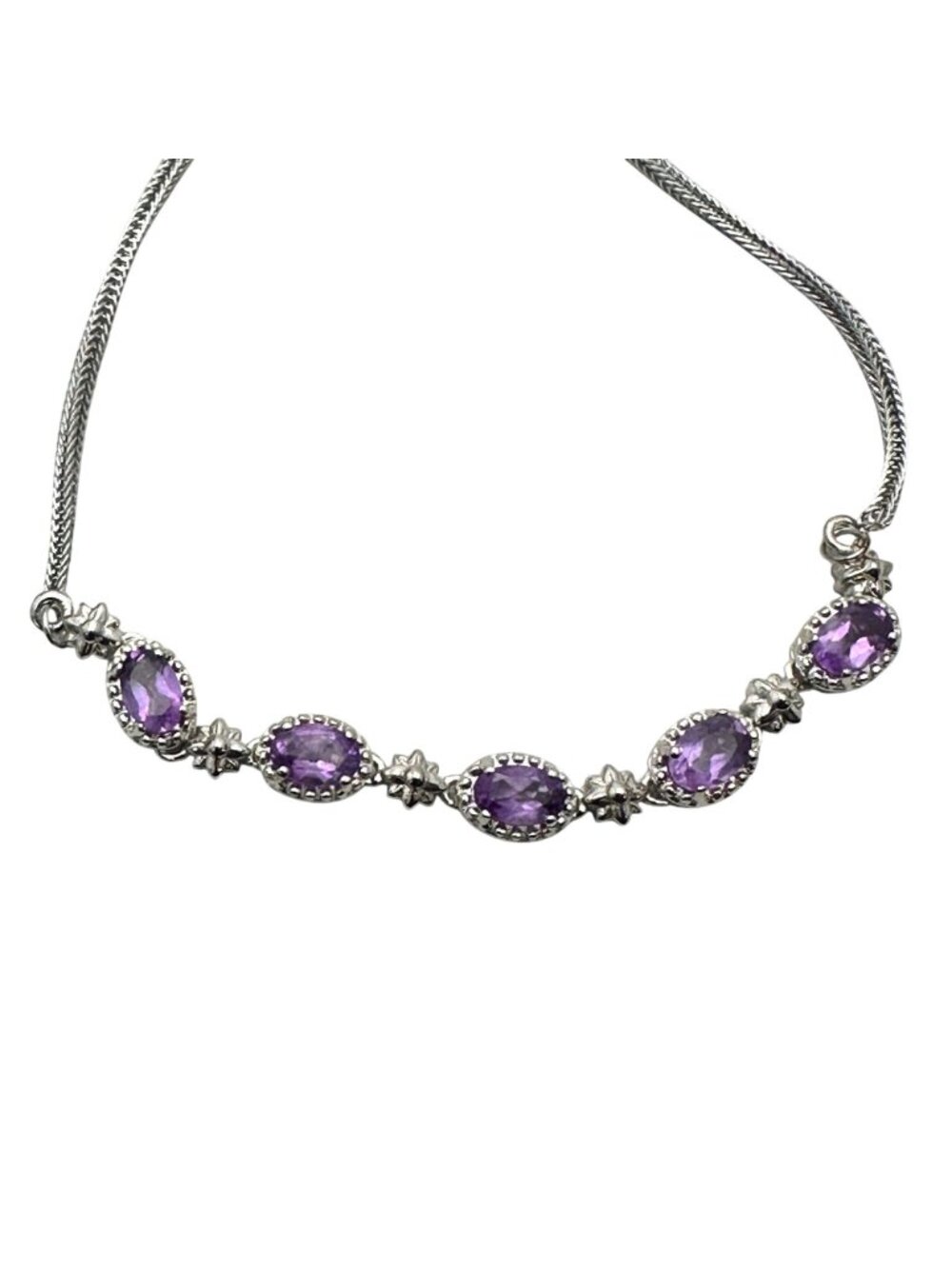 Chuck Clemency Purple Amethyst Sterling Silver Bolo Bracelet Adjustable - Picture 6 of 10